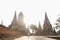 Back view of traveler tourist man walking sightseeing at Chaiwatthanaram temple in evening with sunlight at ayutthaya historical p