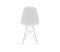 Back view. White plastic dining chair