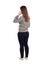 Back view of a woman talking on the phone. backside view of per