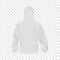 Back of white hoodie mockup, realistic style