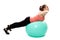 Back workout on a gym ball
