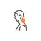 Backache problem line icon