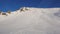 Backcountry ski tracks in deep powder snow in winter in the Swiss Alps near Davos