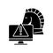 Backdoor trojan black glyph icon