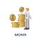 Backer icon. 3d illustration from crowdfunding collection. Creative Backer 3d icon for web design, templates