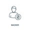 Backer outline icon. Thin line element from crowdfunding icons collection. UI and UX. Pixel perfect backer icon for web