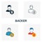 Backer outline icon. Thin line element from crowdfunding icons collection. UI and UX. Pixel perfect backer icon for web design,