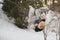 Backflip parkour jumping in winter snow park - free-run training