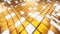 Background 3D with cubes waves field, gold and white abstract technology design