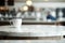 background of an abstract cafe restaurant with a marble table top