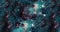 The background of abstract galaxies with stars and planets with abstract motifs in bluish green space of the night light universe