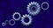 Background abstract gears mechanism on blue with place for text