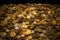 Background of ancient coins scattered in a pile. Financial background of golden coins, Generative AI.