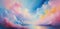 Background art, cloud strokes of bright paint in soft pastel colors