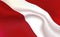 Background Austrian Flag in folds. Tricolour Austria banner. Pennant with stripes concept up close, standard Federal Republic Of