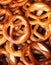 Background of baked pretzels for sale