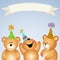 Background banner teddy bears happy party