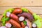 Background basket meat sausages meats