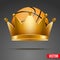 Background of Basketball ball with royal crown