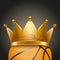 Background of Basketball ball with royal crown