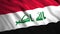 Background of beautiful waving flag of country. Motion. 3D animation with moving flag canvas. Beautiful flag of Iraq