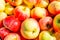 Background of the big pile of ripe apples