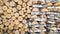 Background birch wood stacked.