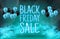 Background of black friday sale with balloon, night party concept