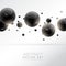Background with black molecules particles
