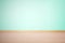 Background, blank wall and floor in a blue green color