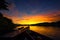 Background blur soft focus boat on the river near darkness