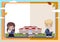 Background of books, girl and boy schoolboys with a bouquet, school, school bus, autumn leaves