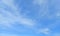 Background of bright sky and background of thin clouds, sky clouds, blue sky and white clouds float in the sky on a clear day with