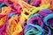 Background of bright yarn