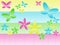 Background with butterflies and flowers