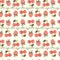 Background with Cherry and strawberry