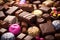 Background with chocolate fresh candies