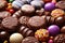 Background with chocolate fresh candies