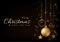 Background Christmas design with ball glowing glittering golden