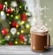 Background with Christmas hot chocolate