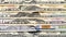 Background closeup series American money 5,10, 20, 50, new 100 dollar bill. Macro pile US banknote