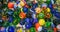 Background of a Collection of a variety of Colorful Marbles