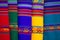 Background of colored fabrics from Bolivia ethnic market