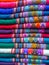 Background. Colorful alpaca scarves