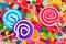 Background of colorful assorted candies