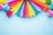 Background with colorful birthday party decoration.