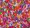 Background of colorful expanded polystyrene balls