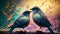 background of colorful pair of birds