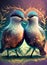 background of colorful pair of birds