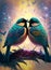 background of colorful pair of birds